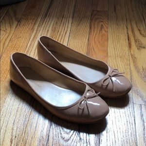 Beige Patent Leather BR Flats